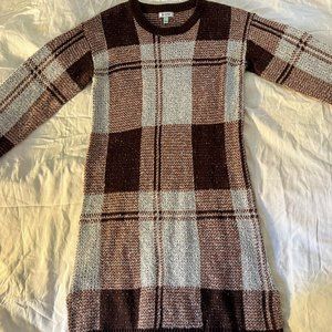 Susina brown plaid knit dress